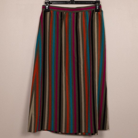 Vintage Sasson stripe A-line skirt- 8/9 - Picture 1 of 6